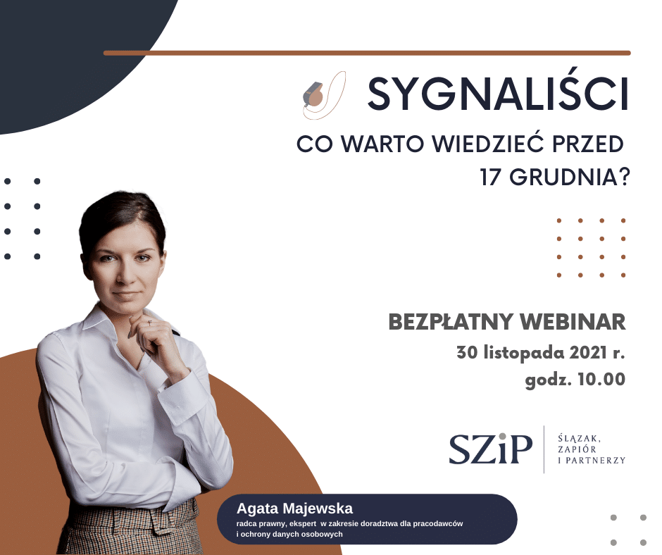 Webinar „Sygnaliści – co warto wiedzieć przed 17 grudnia?”
